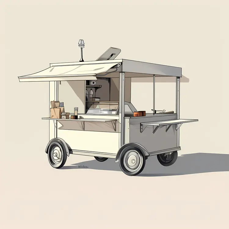 White Food Cart for Street Food