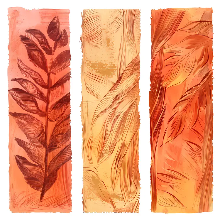 Abstract Leaves in Warm Tones