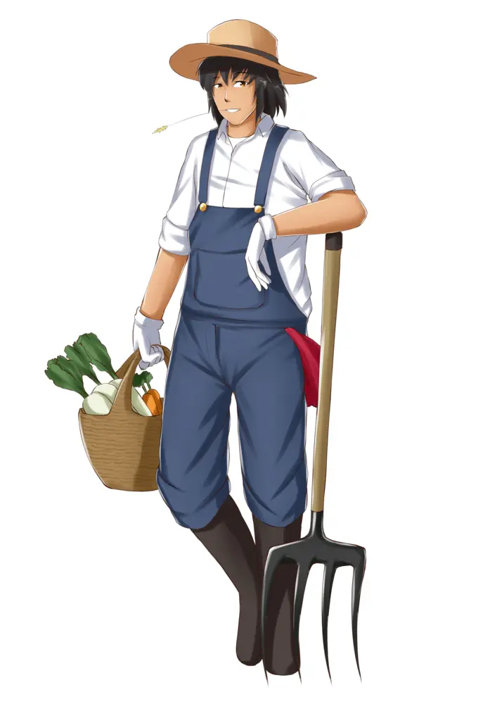 Farmer with Basket of Vegetables