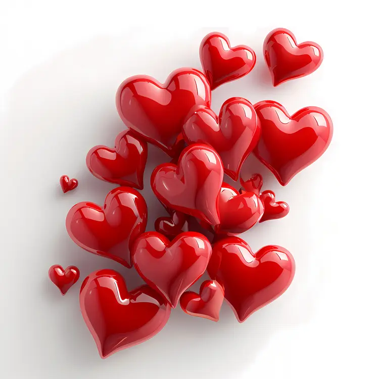 Cluster of Shiny Red Hearts