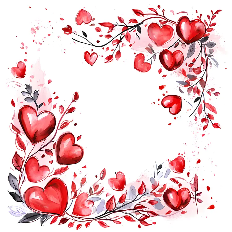 Red Heart Corner Frame for Valentine's Day