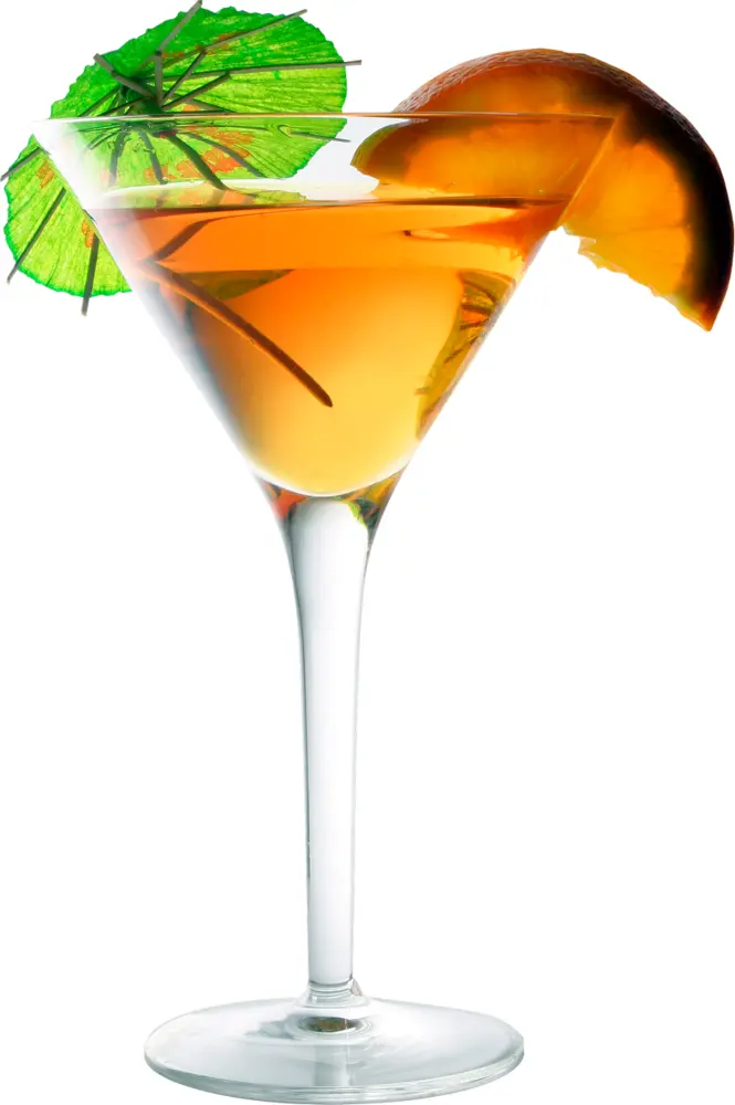 Colorful Cocktail with Umbrella and Fruit