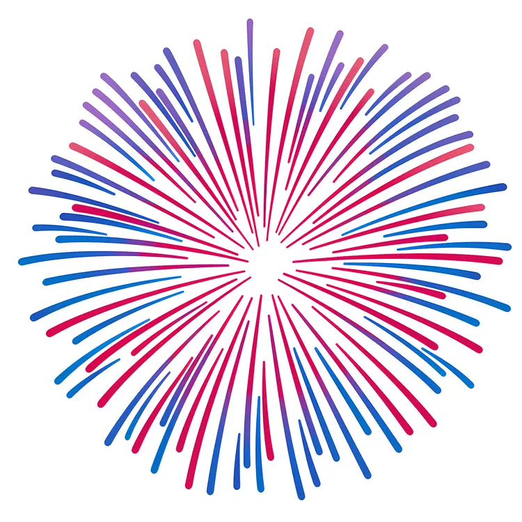 Red and Blue Fireworks Burst