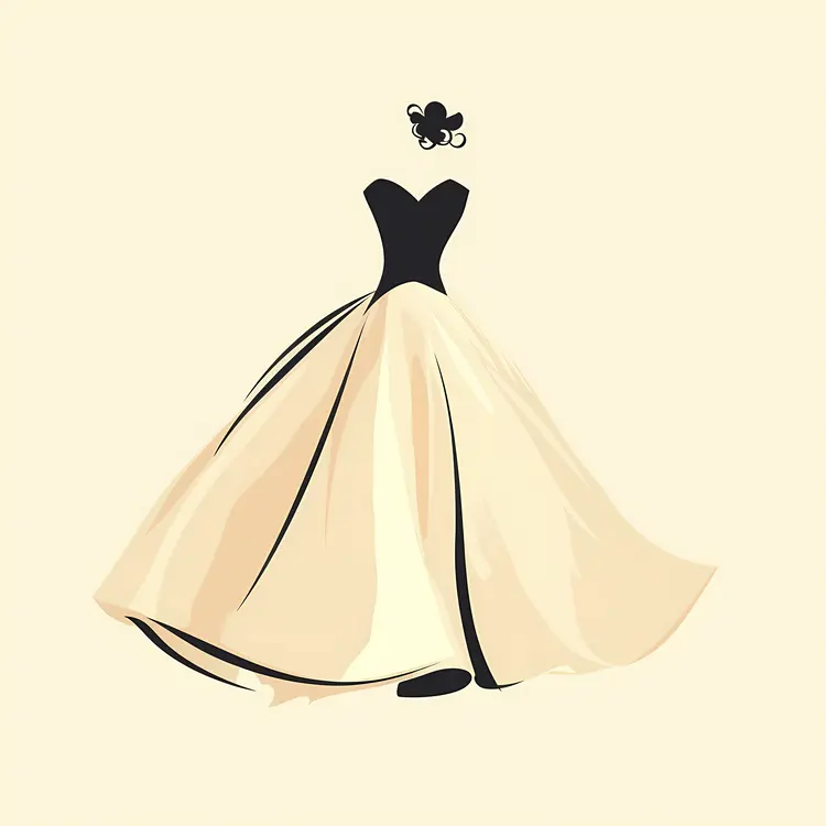 Elegant Black and White Dress Illustration