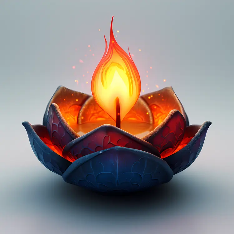 Colorful Decorative Candle with Flame