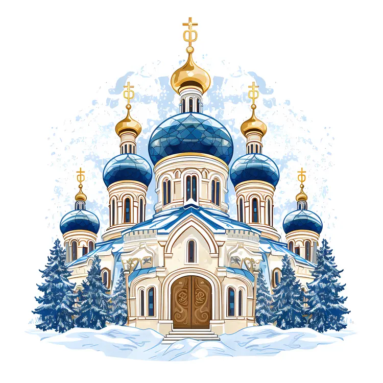 Snowy Church in Winter Wonderland