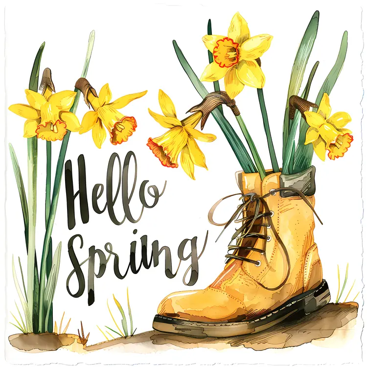 Yellow Daffodils in Spring