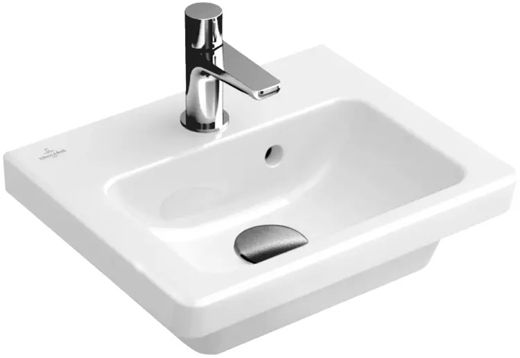 White Rectangular Sink with Faucet