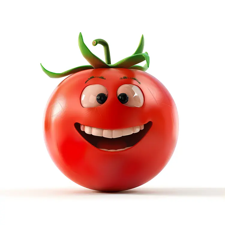 Happy Smiling Tomato Cartoon