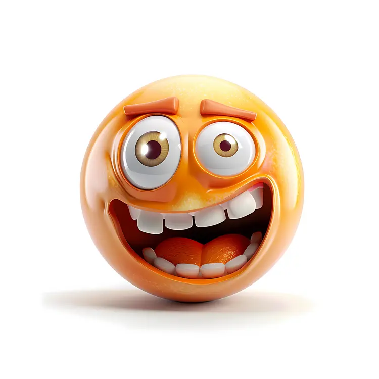 Funny Orange Emoji Face