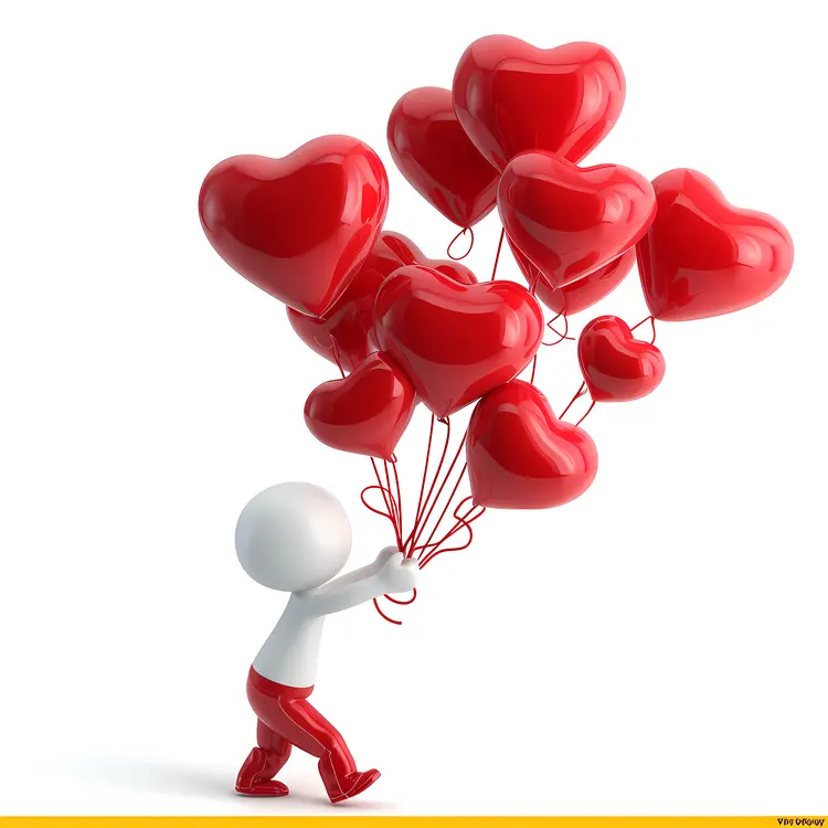 Red Heart Balloons for Valentine's Day