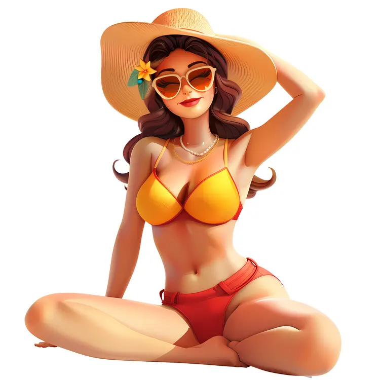 Summer Beach Bikini Illustration