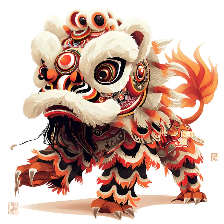 Traditional Chinese Lion Dance Costume