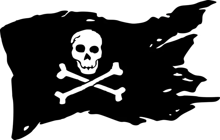 Black Pirate Flag with Skull and Crossbones