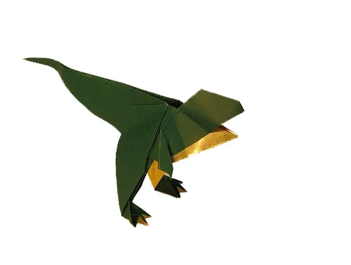 Green Origami Dinosaur
