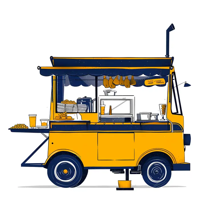 Yellow Food Truck for Street Food