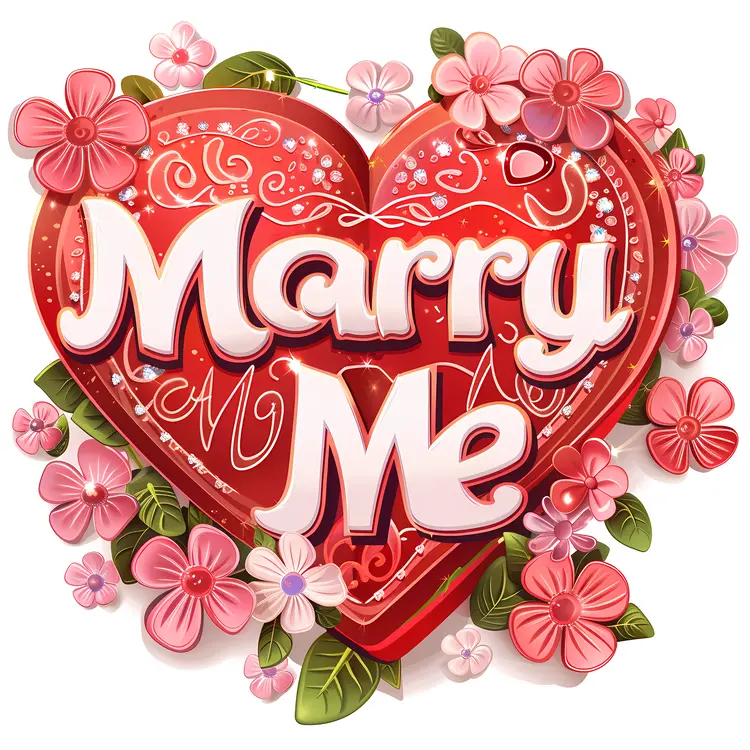 Heart-shaped Marry Me Proposal with Flowers