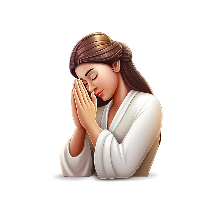 Woman Praying with Long Hair