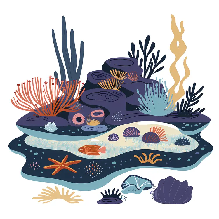 Colorful Underwater Marine Life Illustration