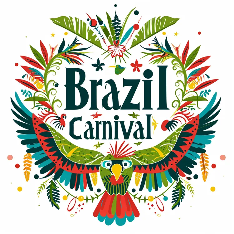 Vibrant Brazil Carnival with Parrot