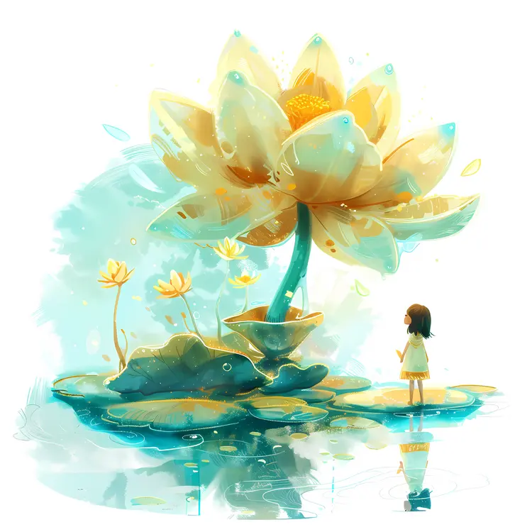 Fantasy Giant Flower with Girl