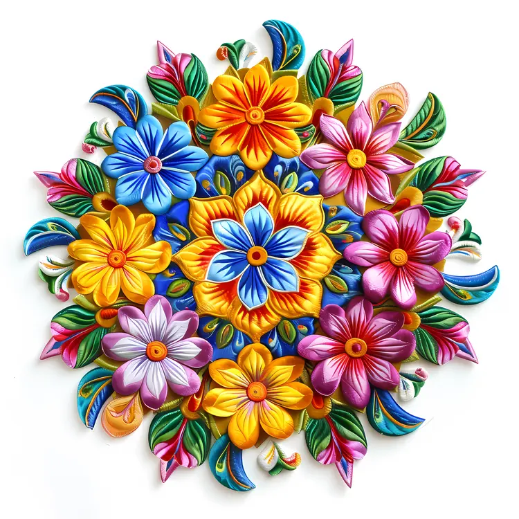 Colorful Floral Mandala Art