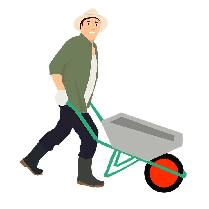 Gardener with Wheelbarrow