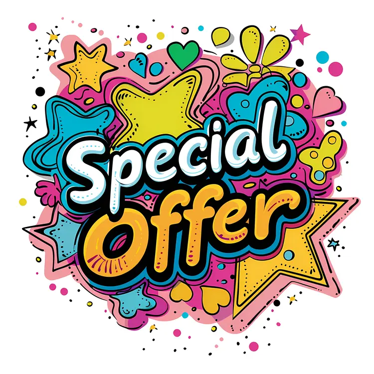 Colorful Stars Special Offer Sign