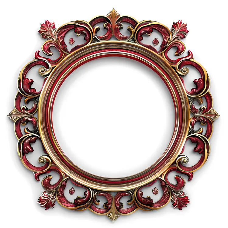 Elegant Red Ornate Frame