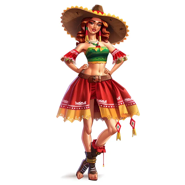 Woman in Colorful Traditional Dress
