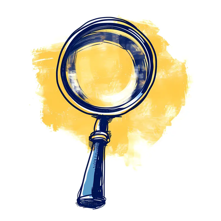 Hand-drawn Magnifying Glass Illustration