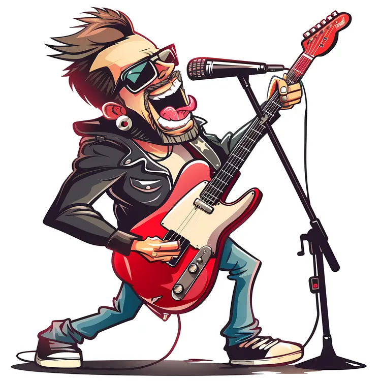 Rockstar Guitarist Cartoon
