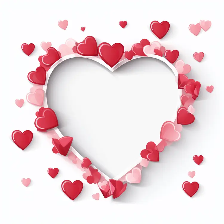 Red and Pink Heart with Decorations