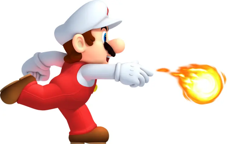 Fire Mario Throwing a Fireball