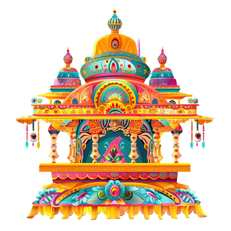Colorful Ornate Temple Illustration