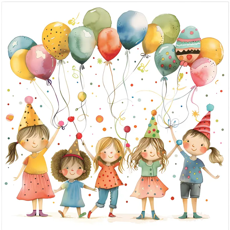 Children with balloons