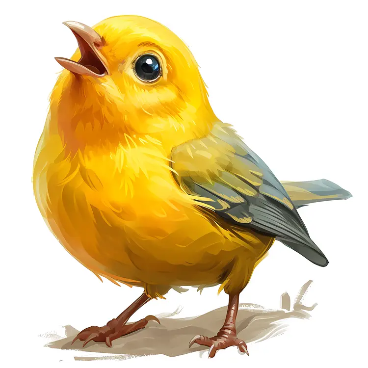 Yellow Singing Bird Illustration