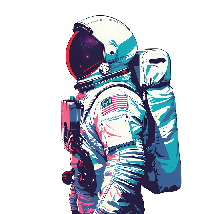 Astronaut Illustration in Space Suit