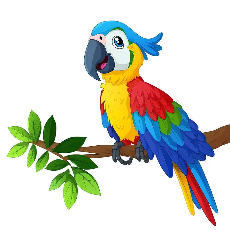 Colorful Parrot on a Branch