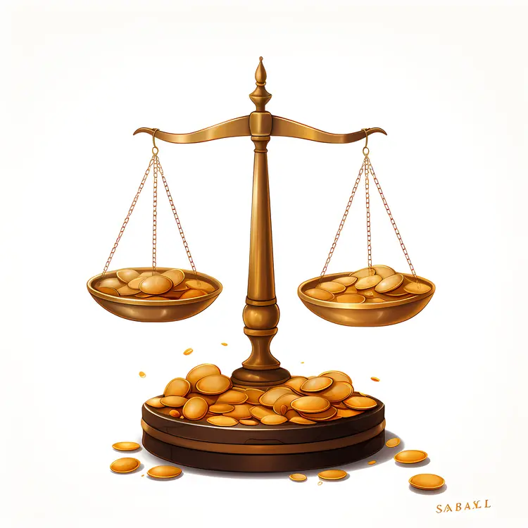 Golden Scales with Coins