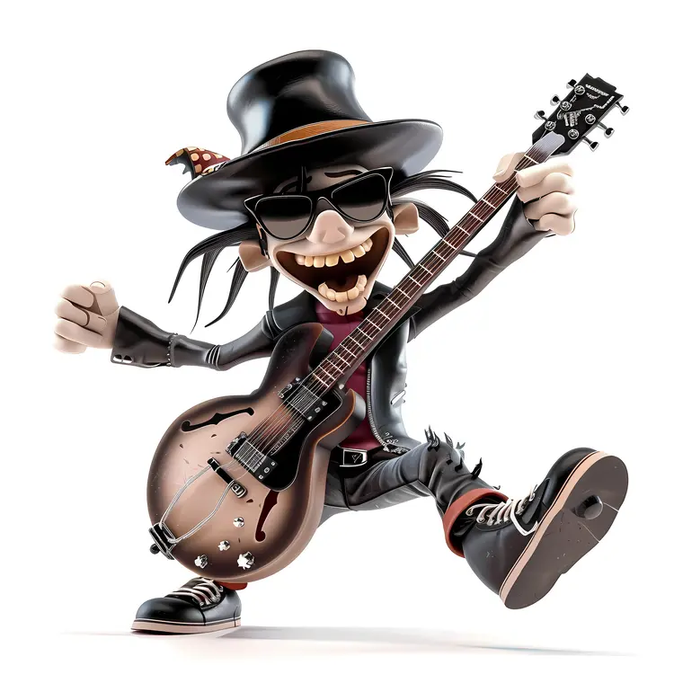 Cool Rockstar Playing Guitar