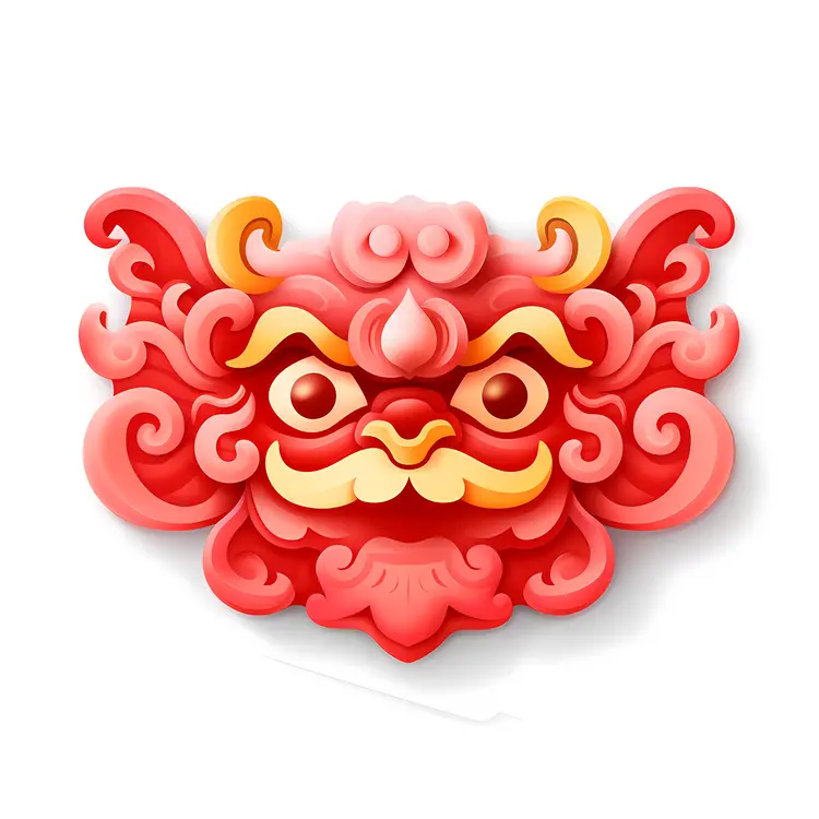 Red mask with intricate design