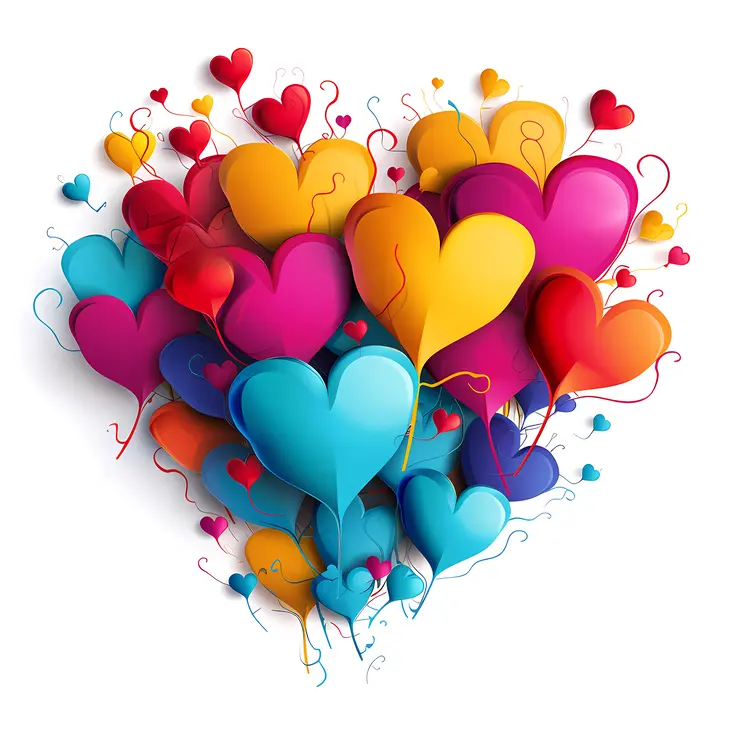 Heart-Shaped Balloon Cluster