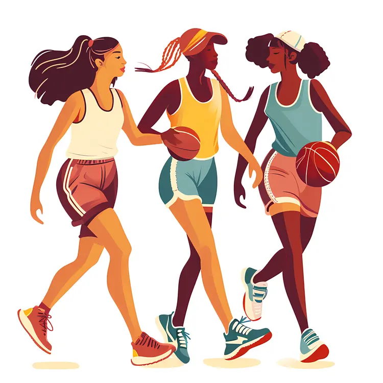 Girls Playing Basketball