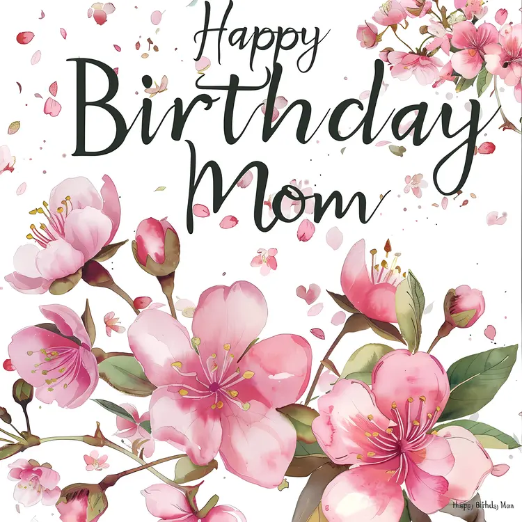 Happy Birthday Mom with Floral Design