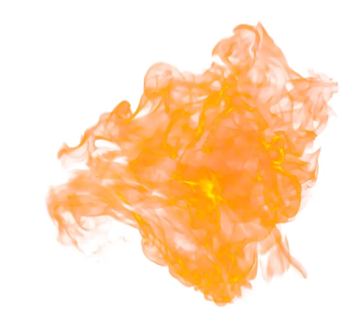 Orange Flame on Transparent Background