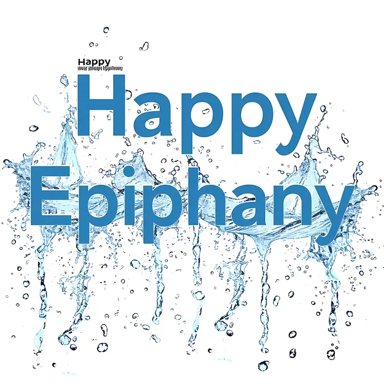Happy Epiphany Water Splash Text