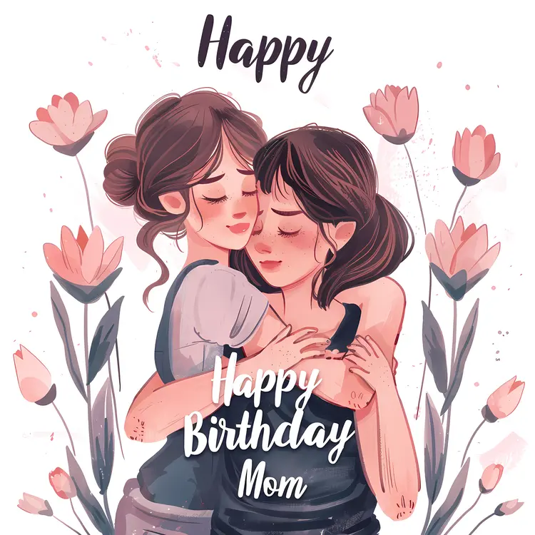 Happy Birthday Mom Illustration