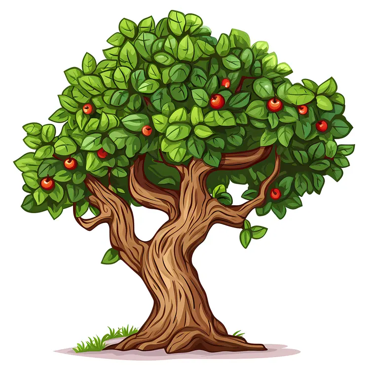 Apple Tree with Red Apples