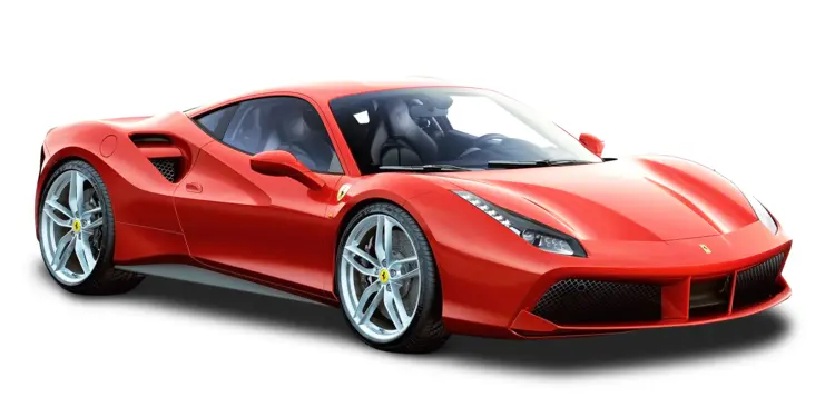 Red Sports Car on Transparent Background